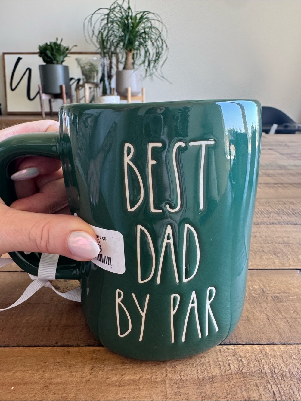 Rae Dunn x Peanuts Green Double-sided Mug- Snoopy & Golf- ‘best dad by par’